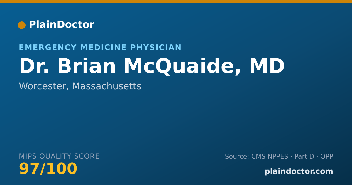 Shareable card for Brian McQuaide, MD - Emergency Medicine Physician, Worcester, MA