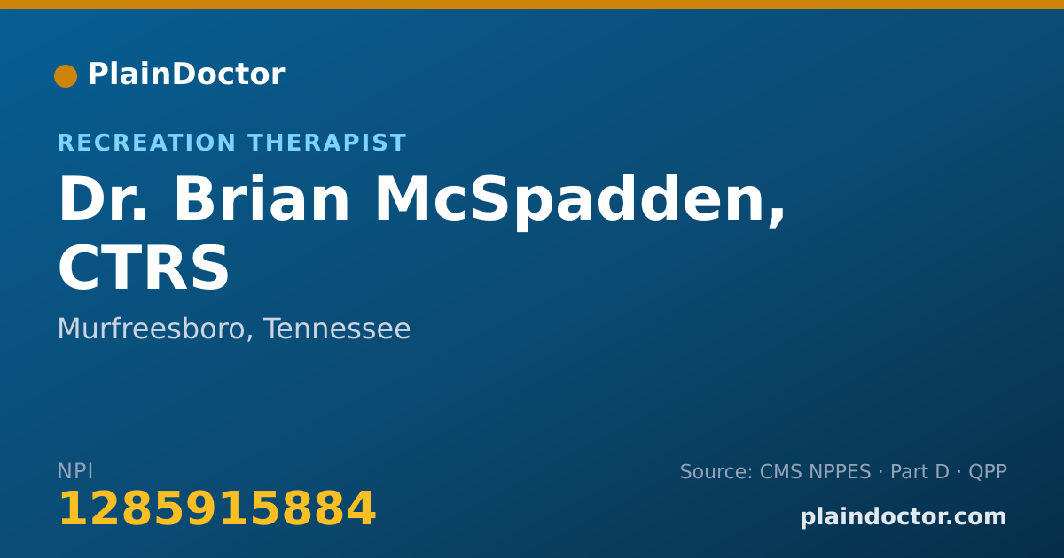 Shareable card for Brian McSpadden, CTRS - Recreation Therapist, Murfreesboro, TN