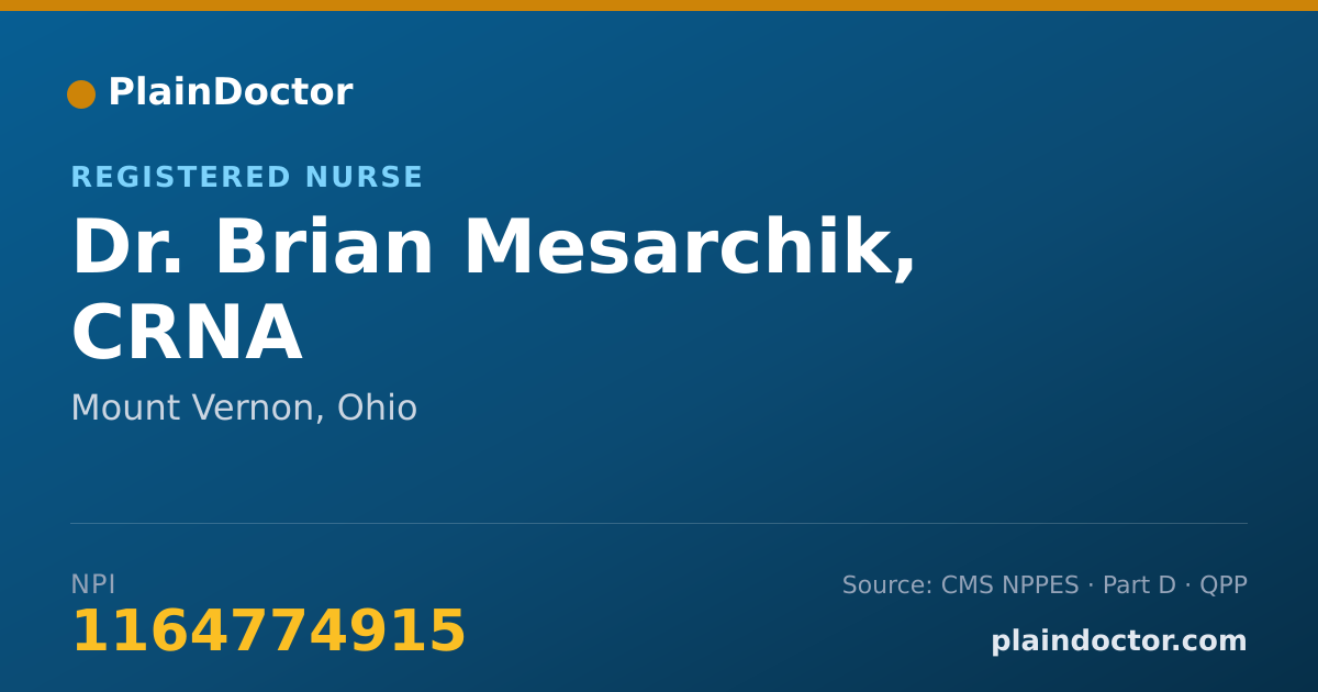 Shareable card for Brian Mesarchik, CRNA - Registered Nurse, Mount Vernon, OH