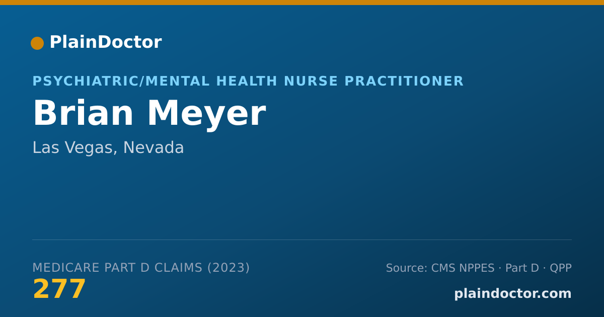 Shareable card for Brian Meyer - Psychiatric/Mental Health Nurse Practitioner, Las Vegas, NV