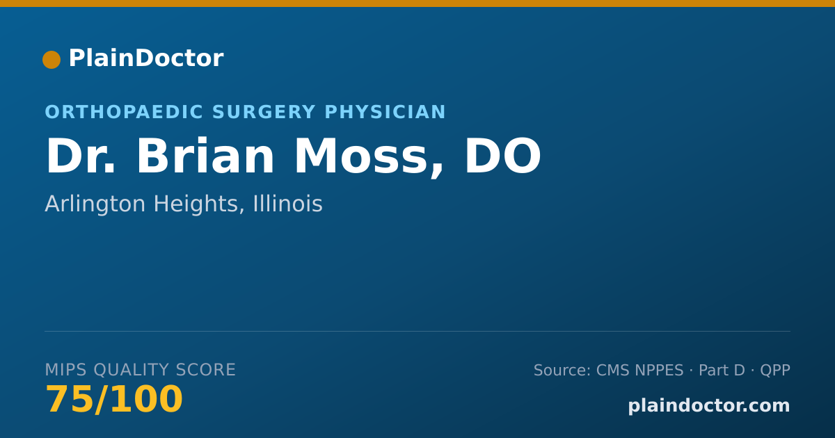 Shareable card for Brian Moss, DO - Orthopaedic Surgery Physician, Arlington Heights, IL