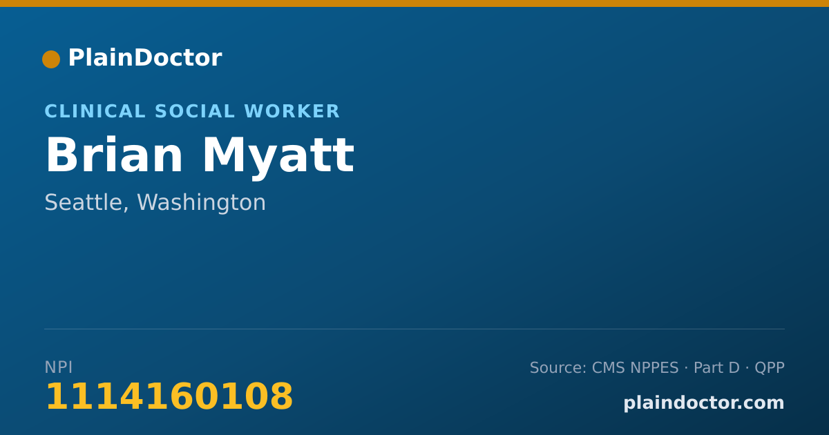 Shareable card for Brian Myatt - Clinical Social Worker, Seattle, WA