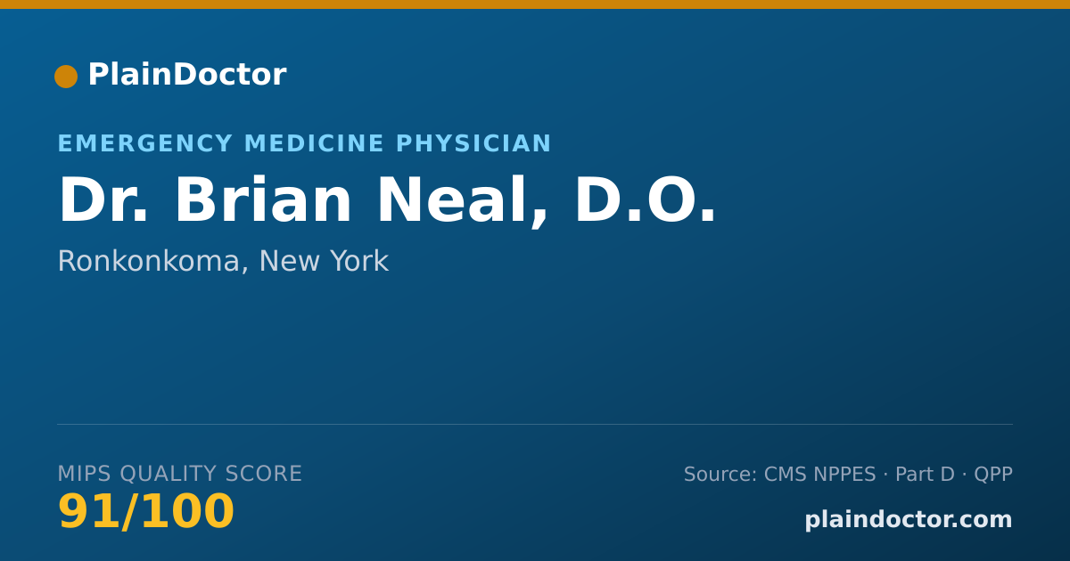Shareable card for Brian Neal, D.O. - Emergency Medicine Physician, Ronkonkoma, NY