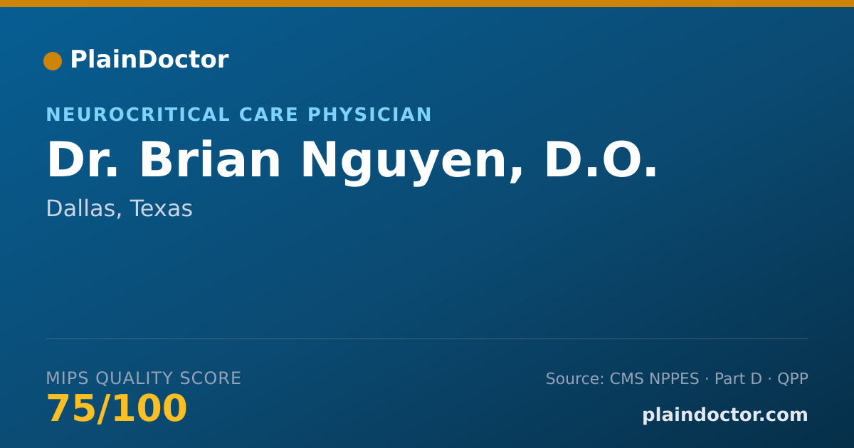 Shareable card for Brian Nguyen, D.O. - Critical Care Medicine (Internal Medicine) Physician, Dallas, TX