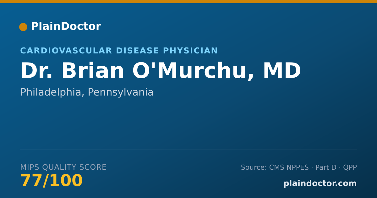 Shareable card for Brian O'Murchu, MD - Cardiovascular Disease Physician, Philadelphia, PA