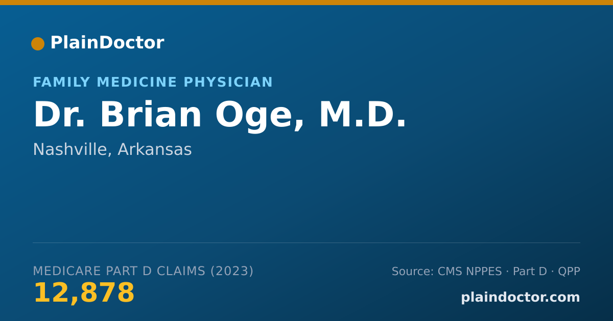 Shareable card for Brian Oge, M.D. - Family Medicine Physician, Nashville, AR