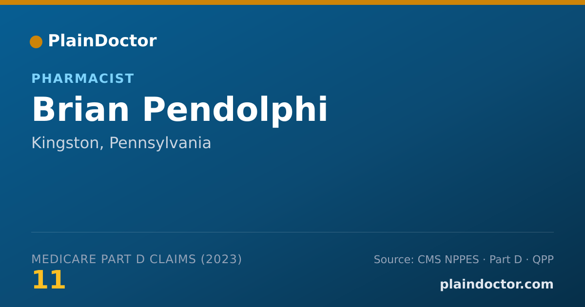 Shareable card for Brian Pendolphi - Pharmacist, Kingston, PA