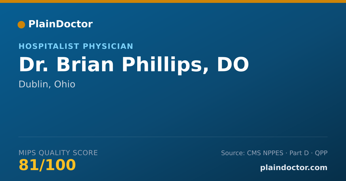 Shareable card for Brian Phillips, DO - Hospitalist Physician, Dublin, OH