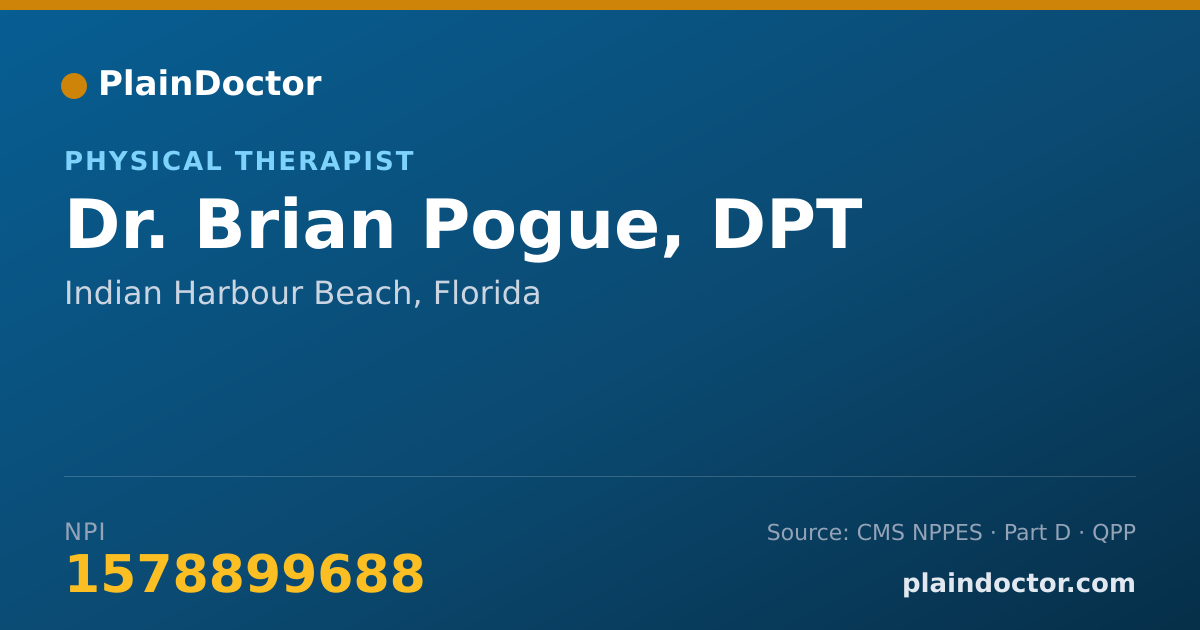 Shareable card for Brian Pogue, DPT - Physical Therapist, Indian Harbour Beach, FL