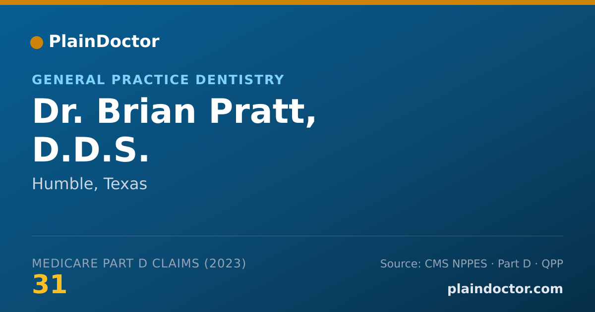 Shareable card for Brian Pratt, D.D.S. - General Practice Dentistry, Humble, TX