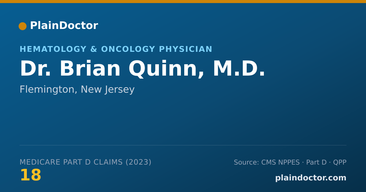 Shareable card for Brian Quinn, M.D. - Hematology & Oncology Physician, Flemington, NJ