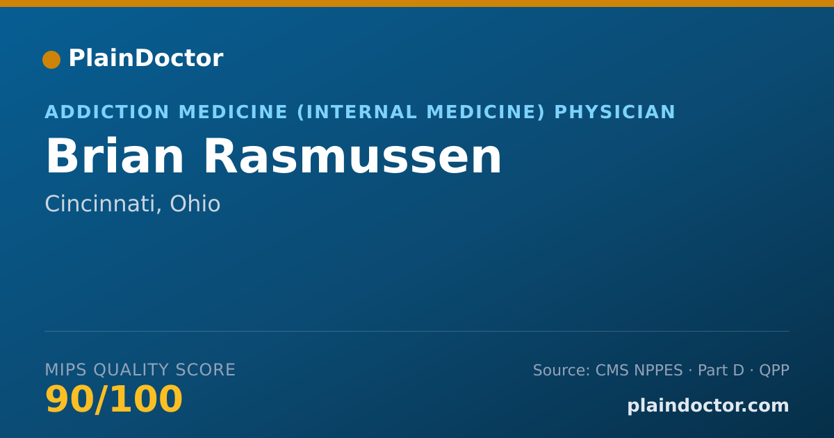 Shareable card for Brian Rasmussen - Addiction Medicine (Internal Medicine) Physician, Cincinnati, OH