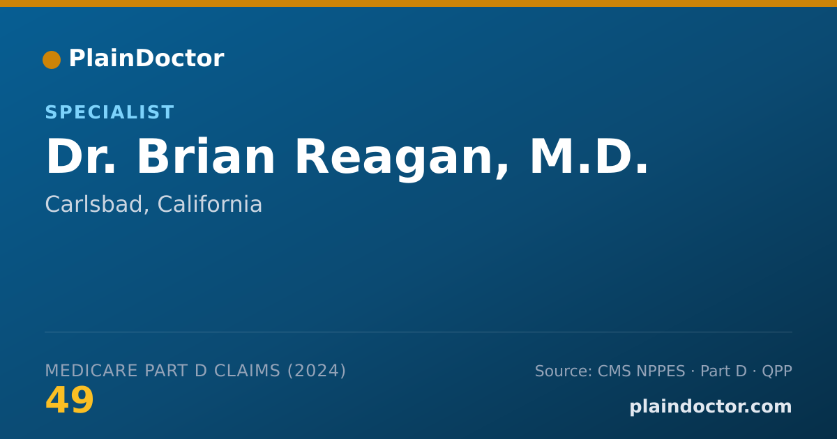 Shareable card for Brian Reagan, M.D. - Specialist, Carlsbad, CA