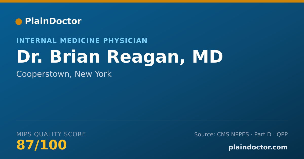 Shareable card for Brian Reagan, MD - Internal Medicine Physician, Cooperstown, NY