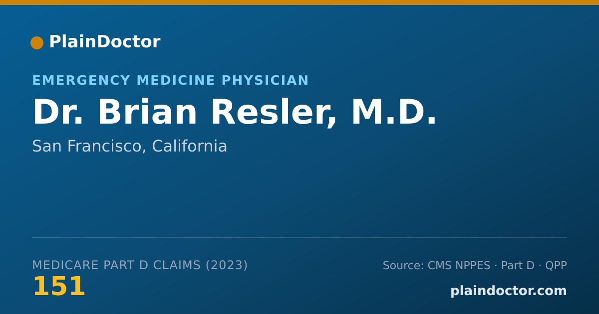 Shareable card for Brian Resler, M.D. - Emergency Medicine Physician, San Francisco, CA