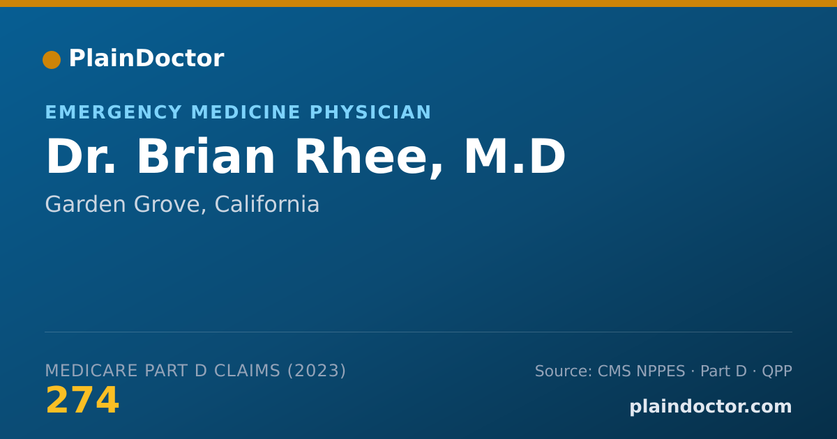 Shareable card for Brian Rhee, M.D - Emergency Medicine Physician, Garden Grove, CA