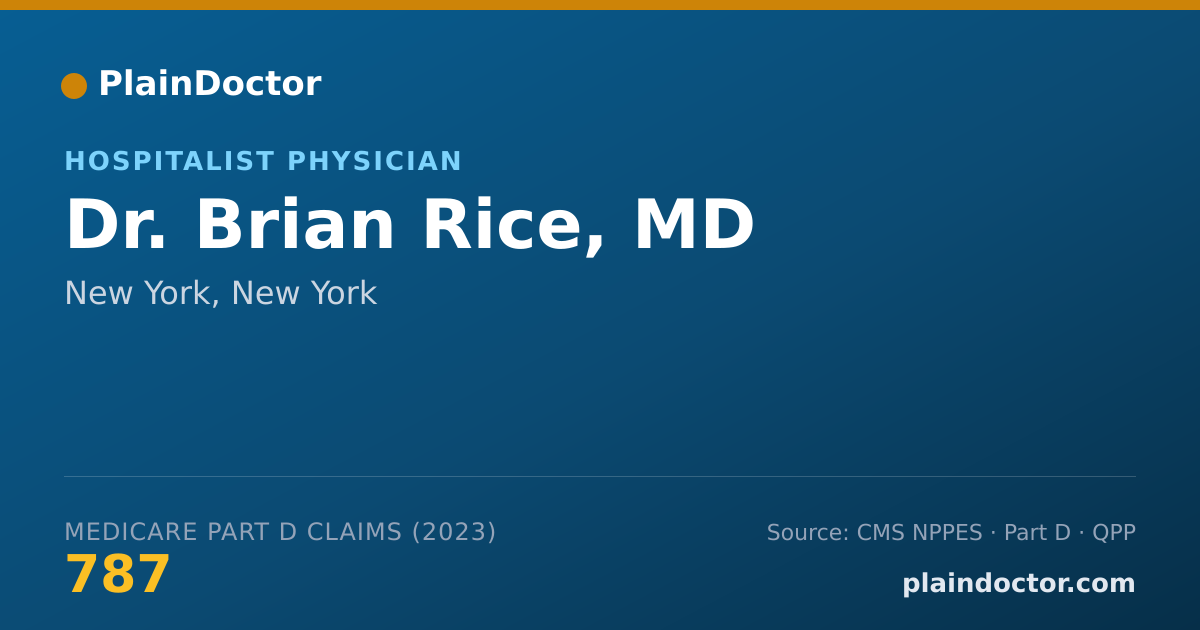 Shareable card for Brian Rice, MD - Hospitalist Physician, New York, NY