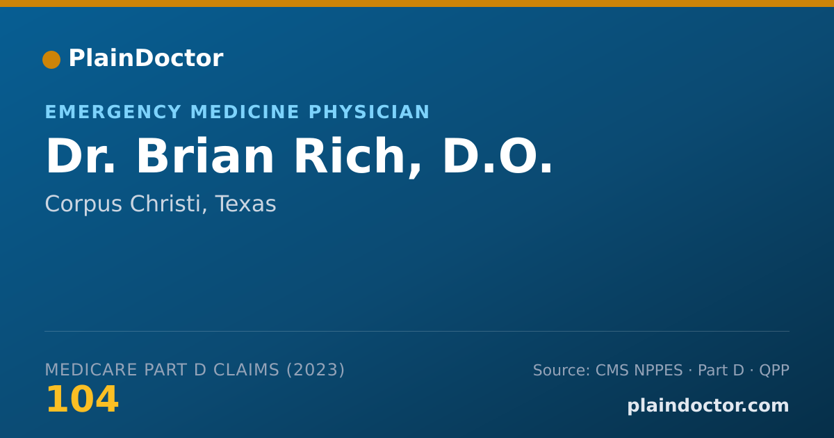 Shareable card for Brian Rich, D.O. - Emergency Medicine Physician, Corpus Christi, TX