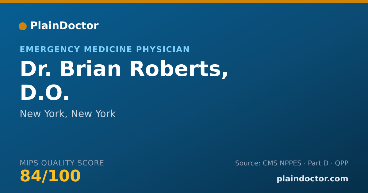Shareable card for Brian Roberts, D.O. - Emergency Medicine Physician, New York, NY