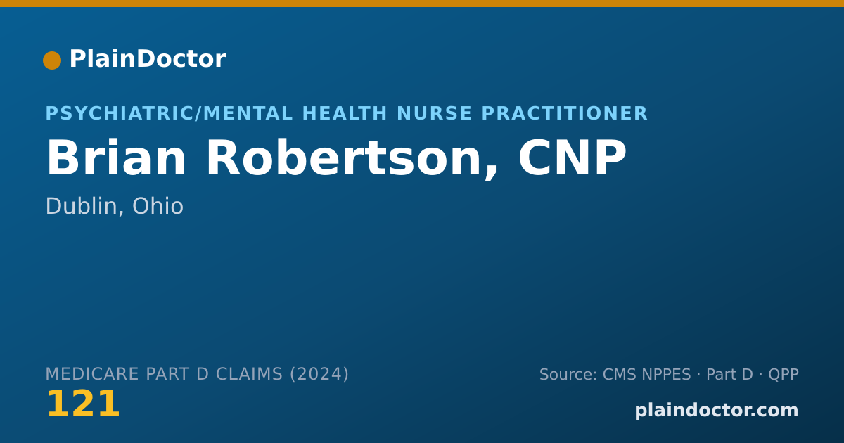 Shareable card for Brian Robertson, CNP - Psychiatric/Mental Health Nurse Practitioner, Dublin, OH