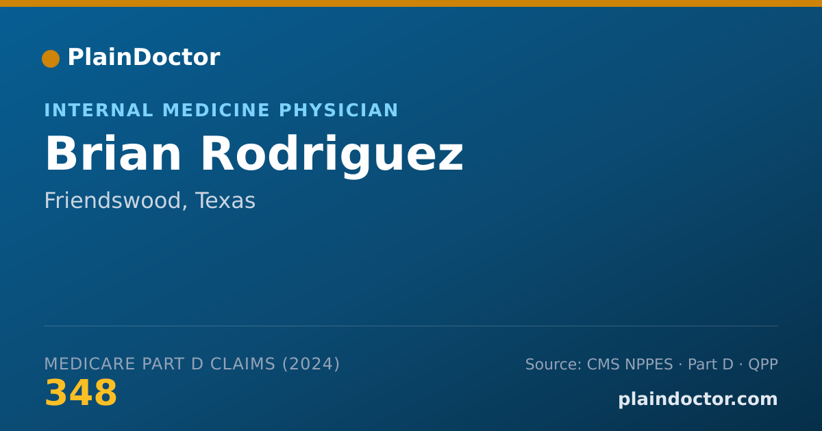 Shareable card for Brian Rodriguez - Internal Medicine Physician, Friendswood, TX
