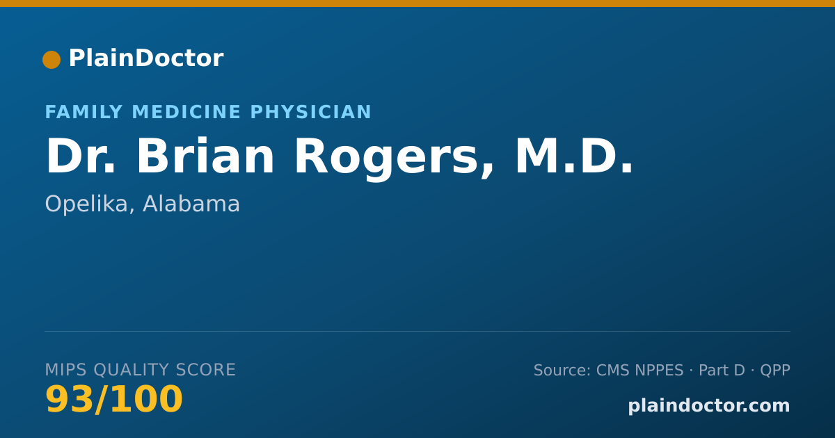 Shareable card for Brian Rogers, M.D. - Family Medicine Physician, Opelika, AL