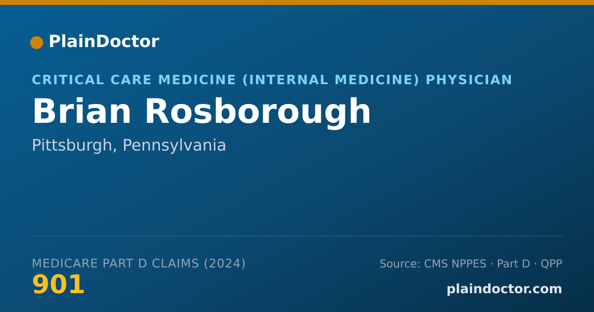 Shareable card for Brian Rosborough - Critical Care Medicine (Internal Medicine) Physician, Pittsburgh, PA