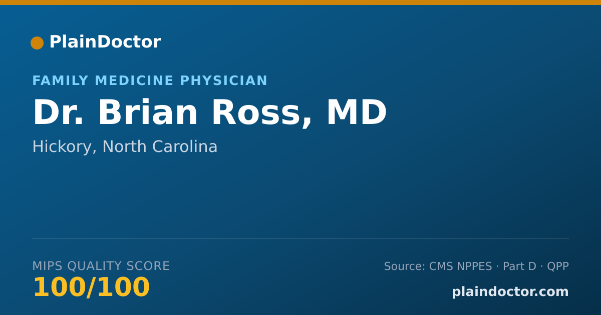 Shareable card for Brian Ross, MD - Family Medicine Physician, Hickory, NC