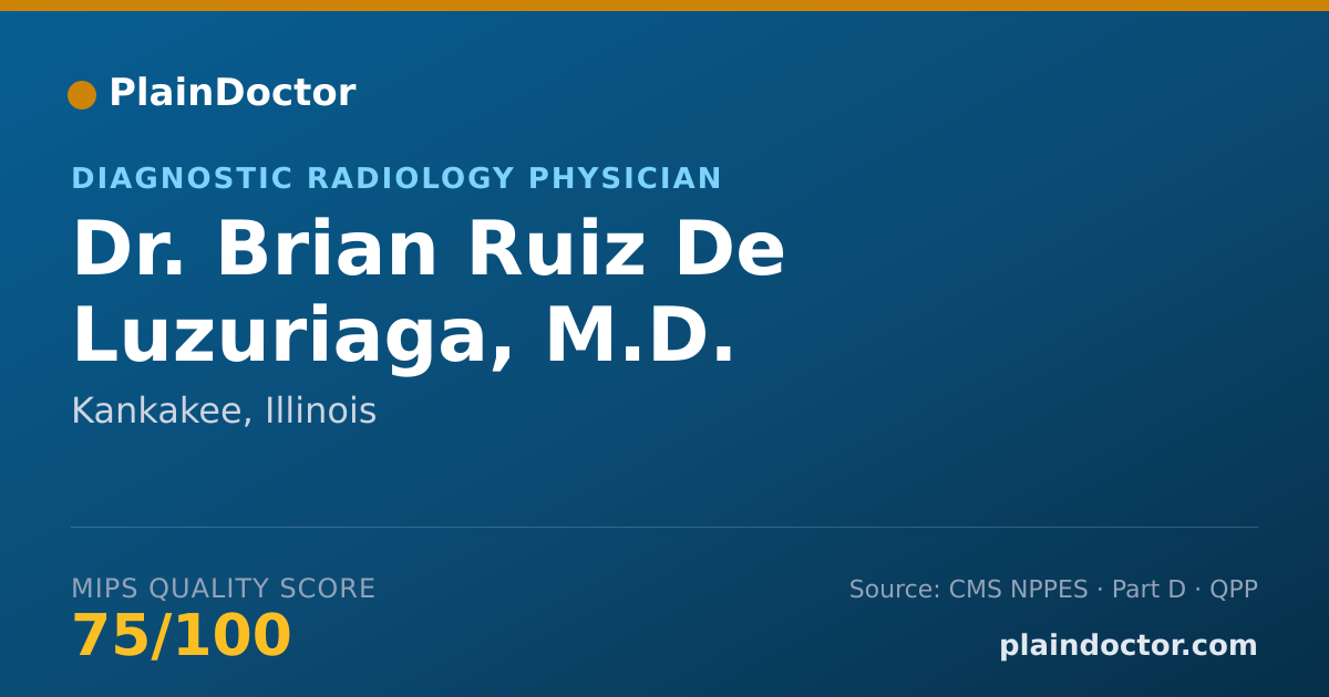 Shareable card for Brian Ruiz De Luzuriaga, M.D. - Diagnostic Radiology Physician, Kankakee, IL