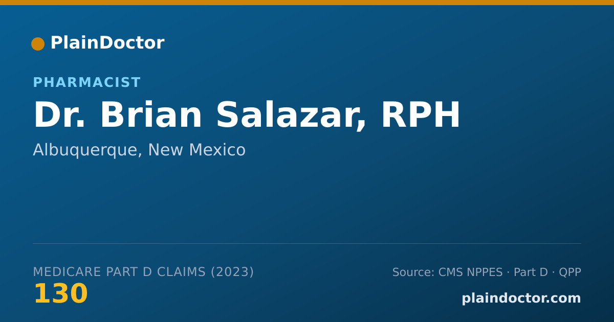 Shareable card for Brian Salazar, RPH - Pharmacist, Albuquerque, NM