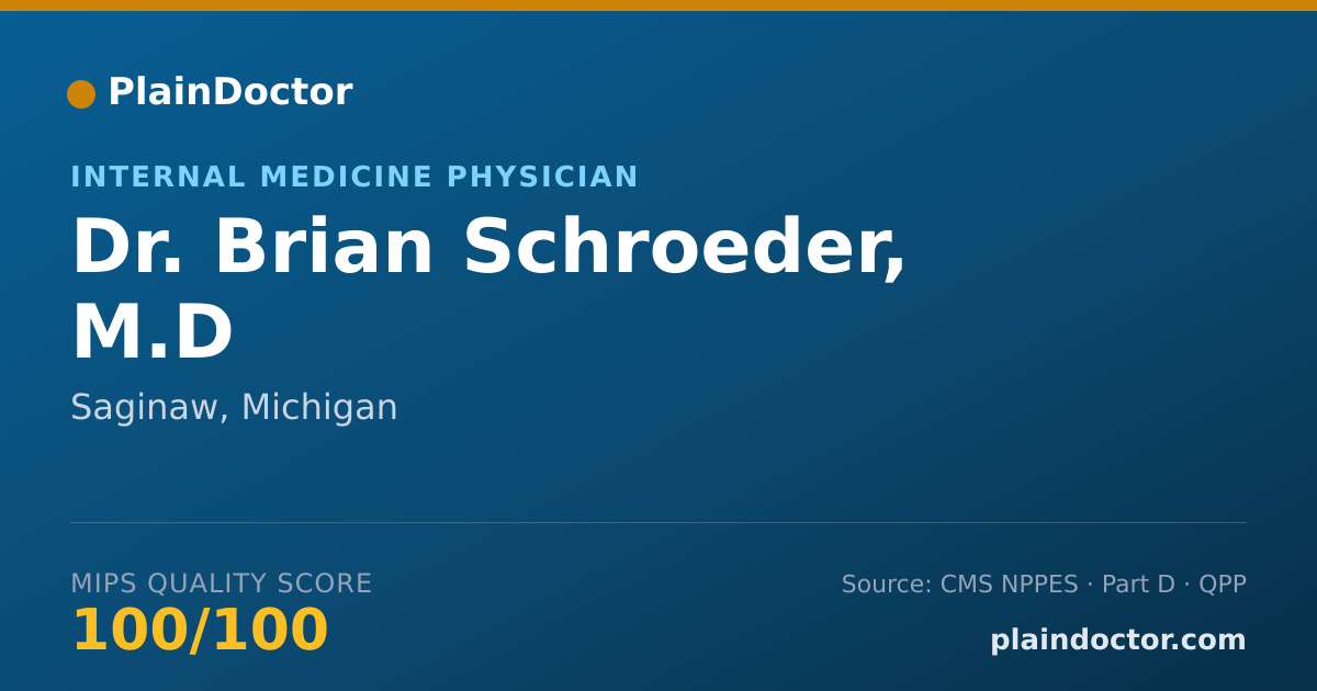 Shareable card for Brian Schroeder, M.D - Internal Medicine Physician, Saginaw, MI