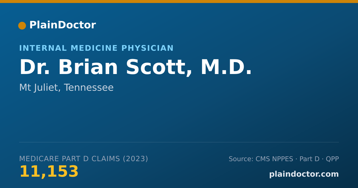 Shareable card for Brian Scott, M.D. - Internal Medicine Physician, Mt Juliet, TN