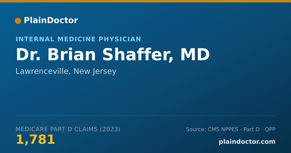 Shareable card for Brian Shaffer, MD - Internal Medicine Physician, Lawrenceville, NJ