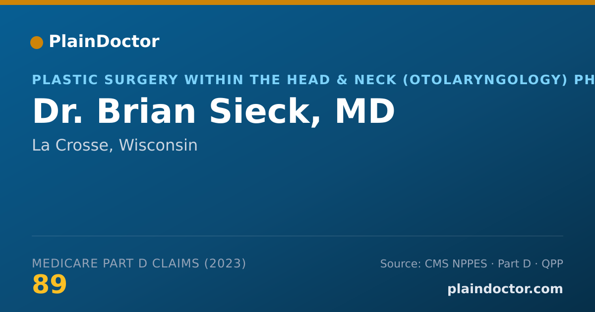 Shareable card for Brian Sieck, MD - Plastic Surgery within the Head & Neck (Otolaryngology) Physician, La Crosse, WI