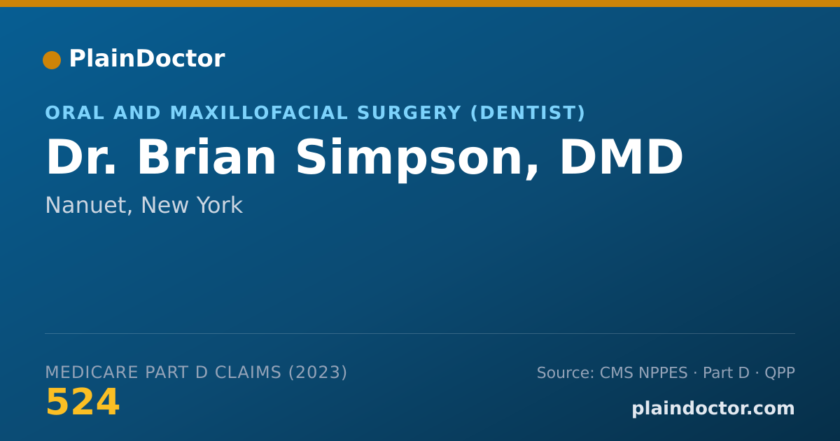 Shareable card for Brian Simpson, DMD - Oral and Maxillofacial Surgery (Dentist), Nanuet, NY