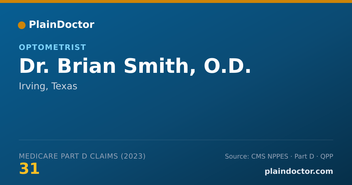 Shareable card for Brian Smith, O.D. - Optometrist, Irving, TX