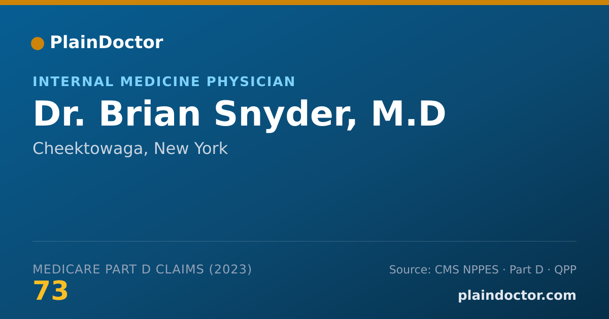 Shareable card for Brian Snyder, M.D - Internal Medicine Physician, Cheektowaga, NY
