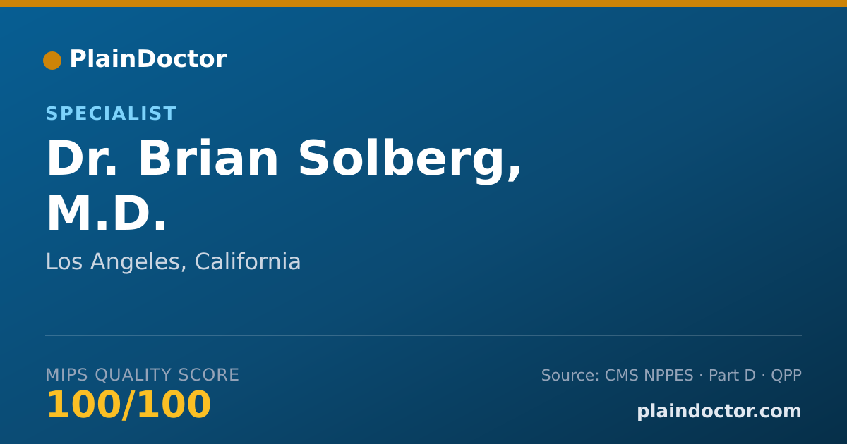 Shareable card for Brian Solberg, M.D. - Specialist, Los Angeles, CA