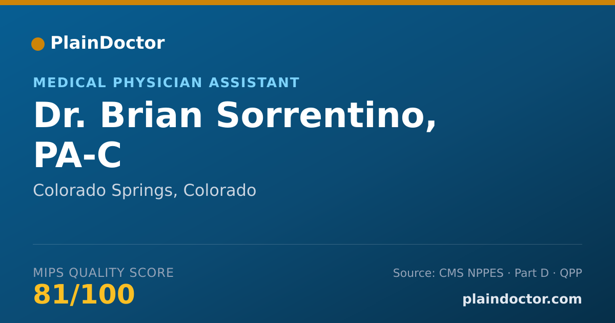 Shareable card for Brian Sorrentino, PA-C - Medical Physician Assistant, Colorado Springs, CO
