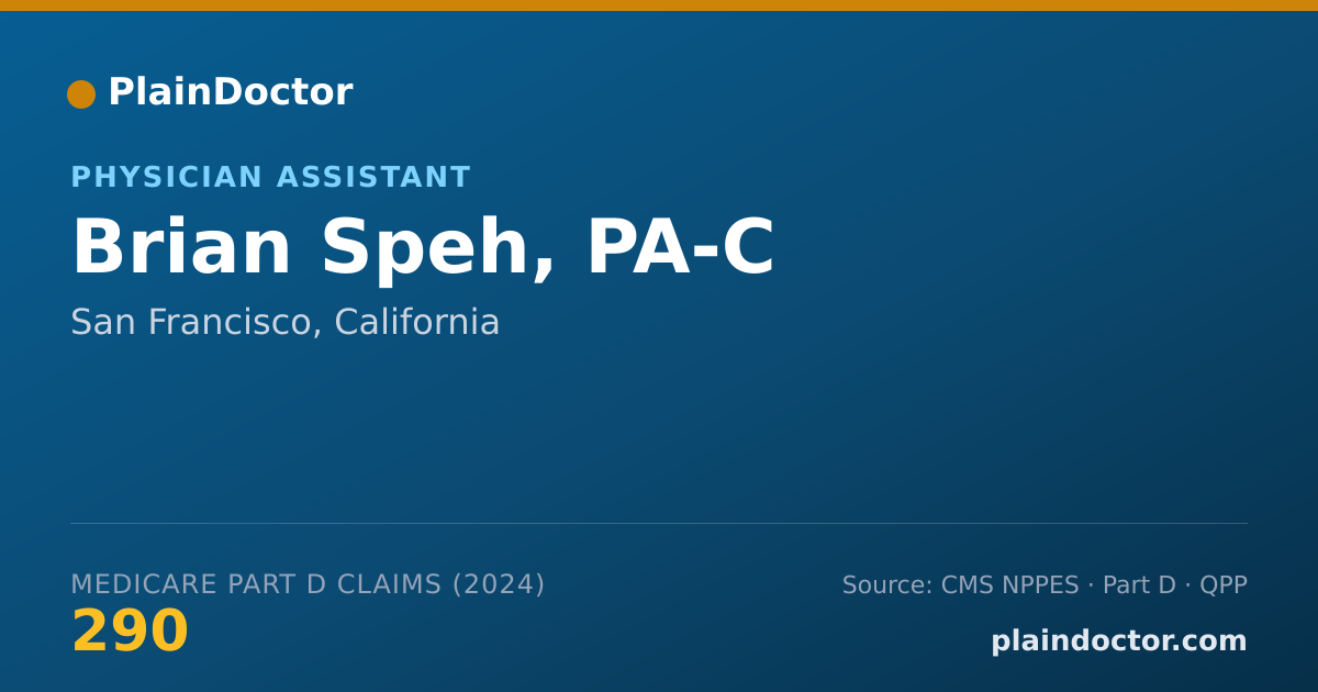 Shareable card for Brian Speh, PA-C - Physician Assistant, San Francisco, CA