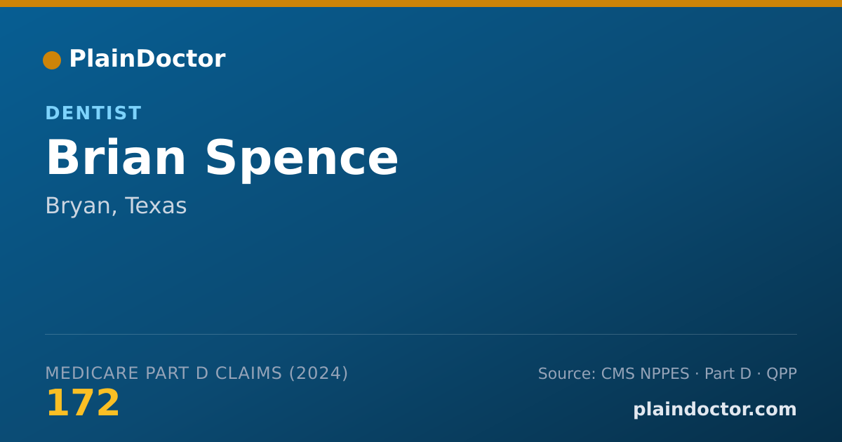 Shareable card for Brian Spence - Dentist, Bryan, TX
