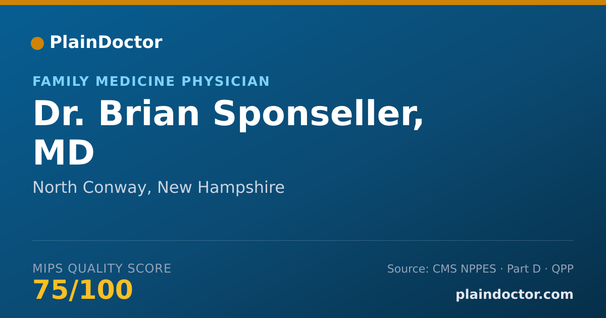Shareable card for Brian Sponseller, MD - Family Medicine Physician, North Conway, NH