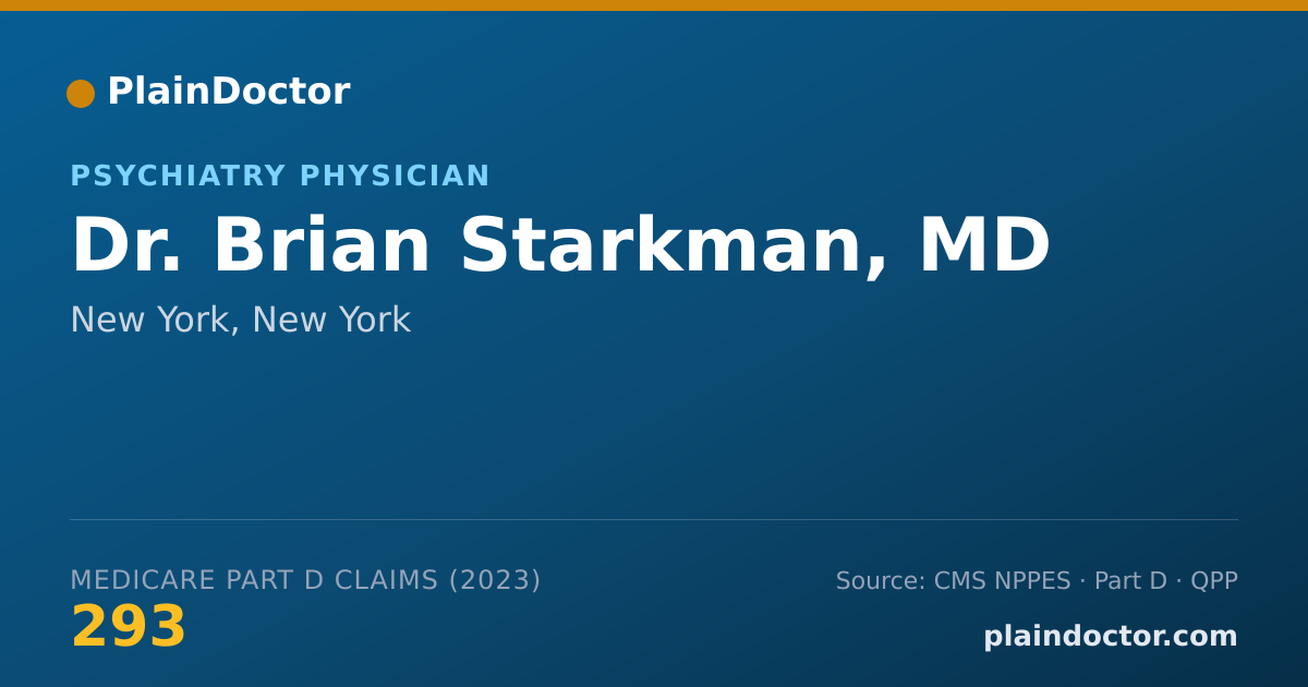 Shareable card for Brian Starkman, MD - Psychiatry Physician, New York, NY