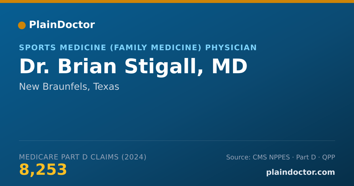 Shareable card for Brian Stigall, MD - Sports Medicine (Family Medicine) Physician, New Braunfels, TX