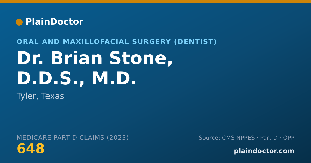 Shareable card for Brian Stone, D.D.S., M.D. - Oral and Maxillofacial Surgery (Dentist), Tyler, TX