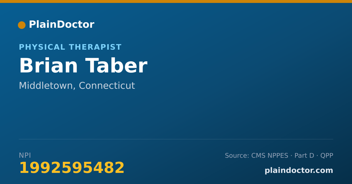 Shareable card for Brian Taber - Physical Therapist, Middletown, CT
