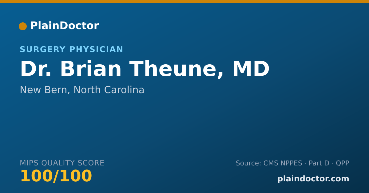 Shareable card for Brian Theune, MD - Surgery Physician, New Bern, NC