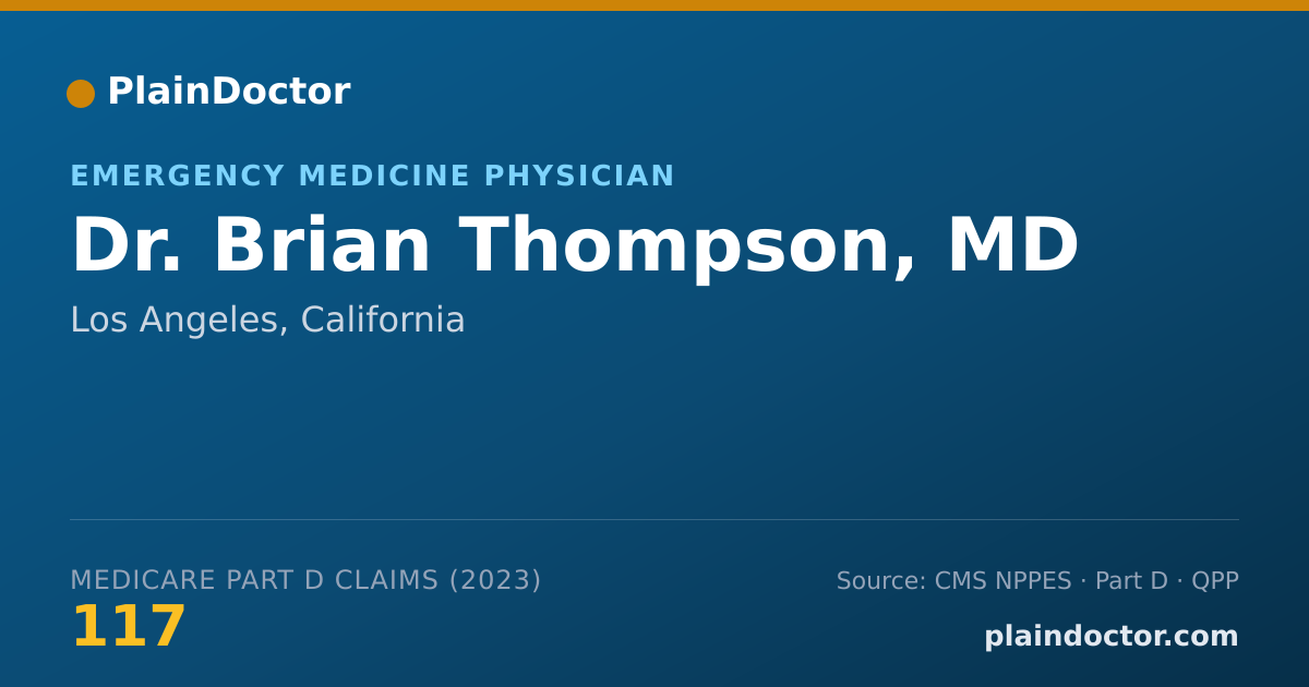 Shareable card for Brian Thompson, MD - Emergency Medicine Physician, Los Angeles, CA