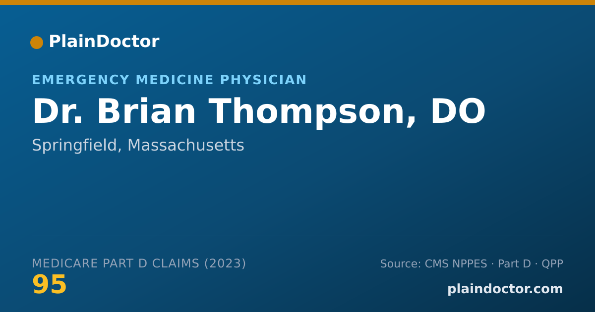 Shareable card for Brian Thompson, DO - Emergency Medicine Physician, Springfield, MA