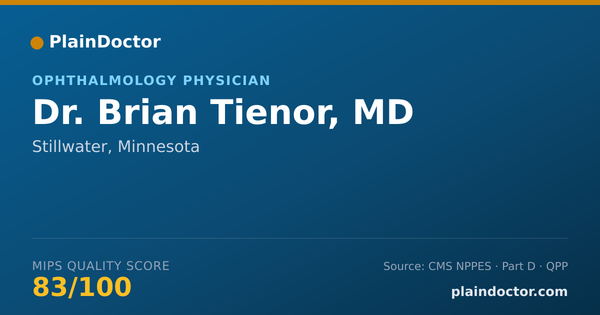 Shareable card for Brian Tienor, MD - Ophthalmology Physician, Stillwater, MN